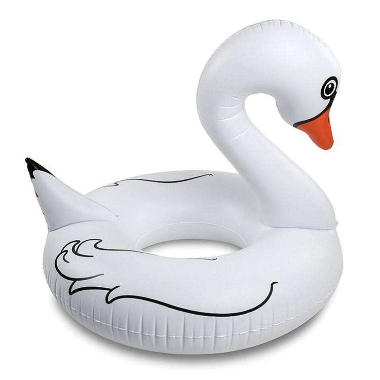 Swan Shaped Inflatable Floating Swimming Safety Pool Ring, Inflated Size: 110cm (White)
