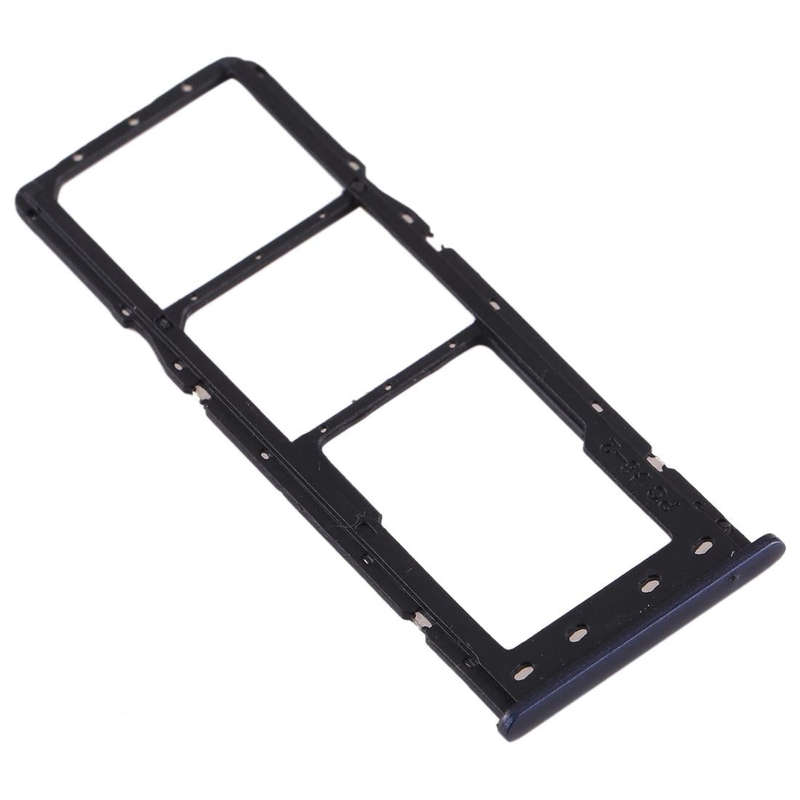 For Galaxy A10 SIM Card Tray + SIM Card Tray + Micro SD Card Tray (Black)