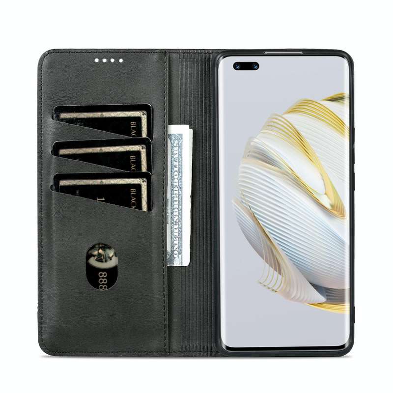 For Huawei nova 10 Pro AZNS Magnetic Calf Texture Flip Leather Phone Case(Black)