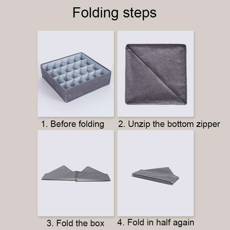 Foldable Drawer Clothes Storage Box, Spec: 6 Grids (Linen)