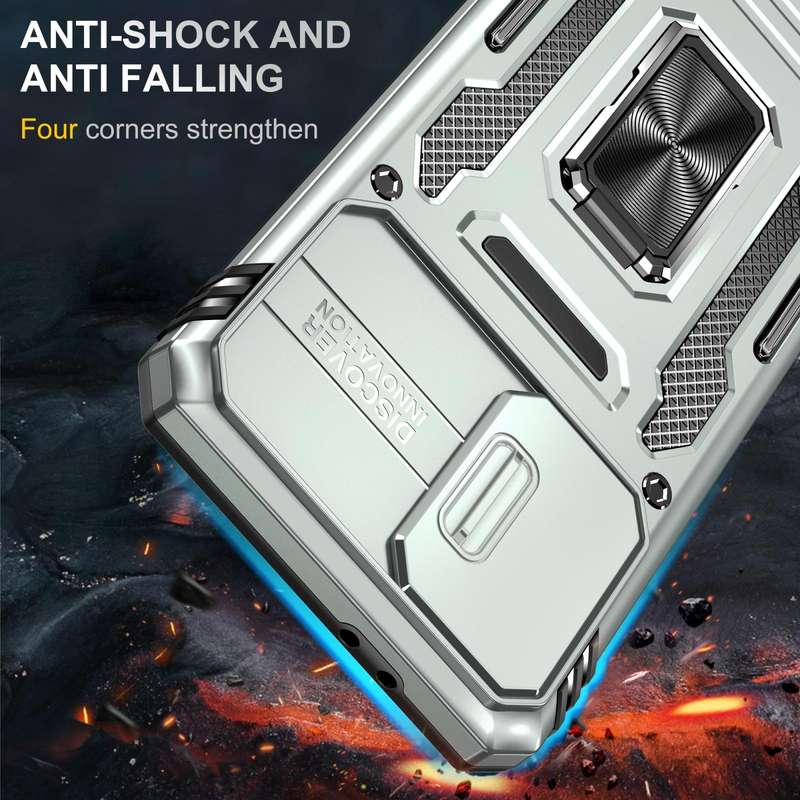 For Samsung Galaxy S21 5G Armor PC + TPU Camera Shield Phone Case(Grey)