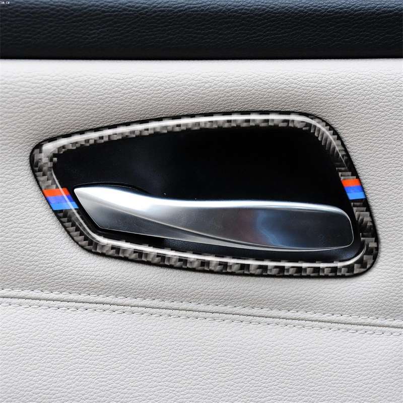 Three Color Carbon Fiber Car Door Handle Decorative Sticker for BMW E90 / 320i / 318i / 325i
