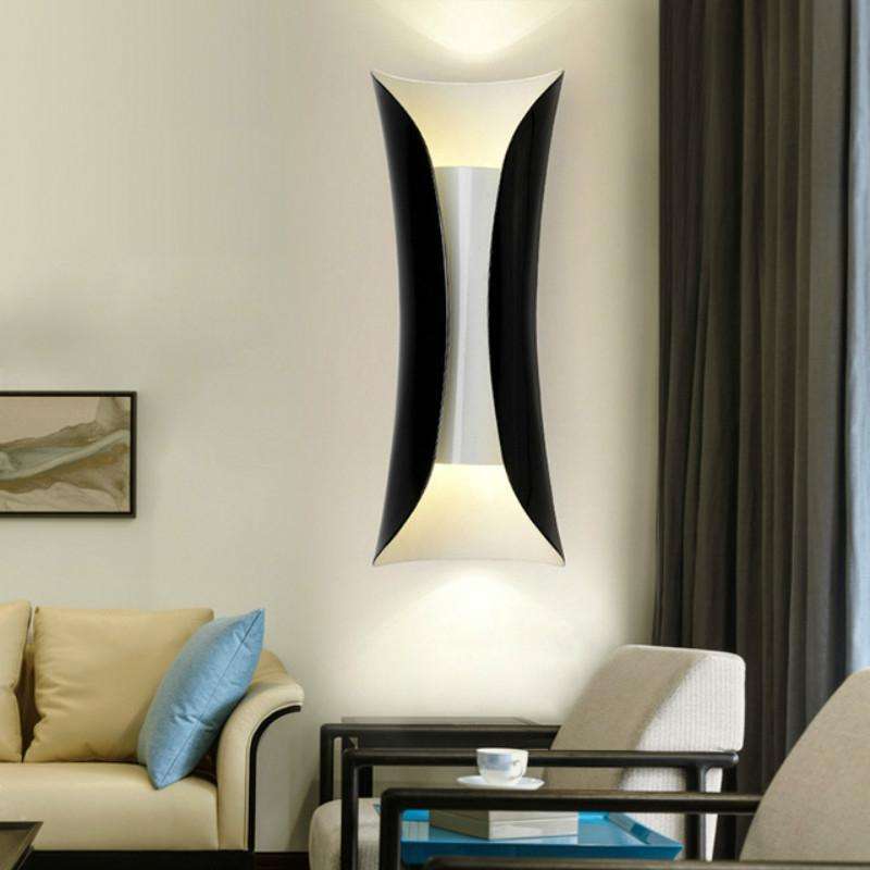 E27 LED Living Room Background Hotel Villa Corridor Bedroom Bedside Wall Lamp Small(Wood Grain Co...