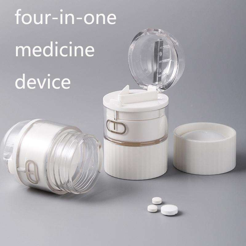 S0466 Medicine Cutter Tablet Grinding Cutter Medicine Dispensing Transparent Portable Storage Box...