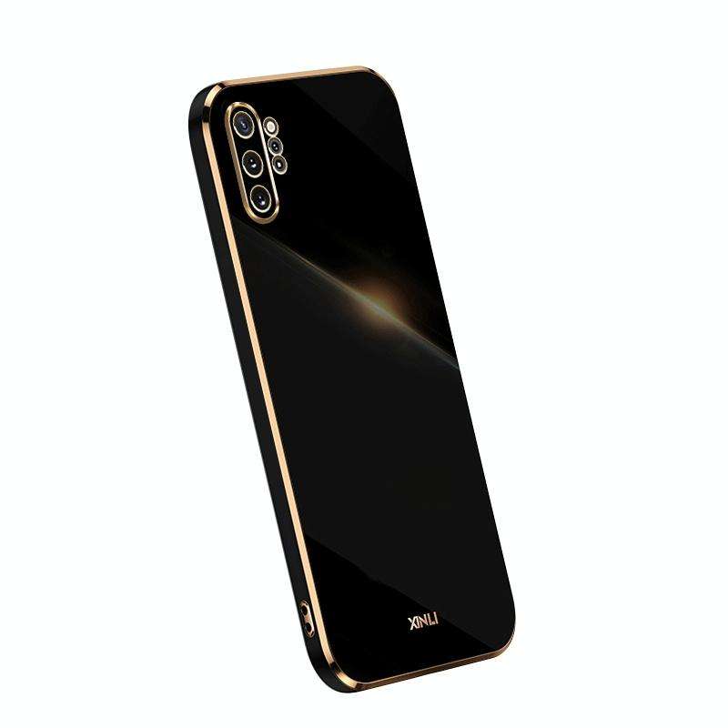 For Samsung Galaxy Note10+ XINLI Straight Edge 6D Electroplate TPU Phone Case(Black)