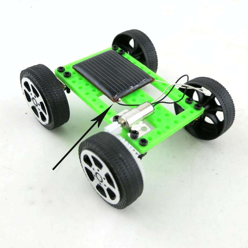 Creative Kids Early Education DIY Solar Energy Car Science Experiment Assembled Toy, Size:3.2x7.5...