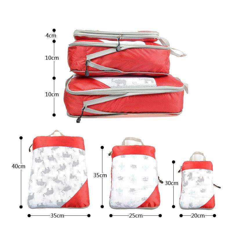3 PCS/Set Travel Waterproof Compression Clothes Storage Bag(Green Without Net)