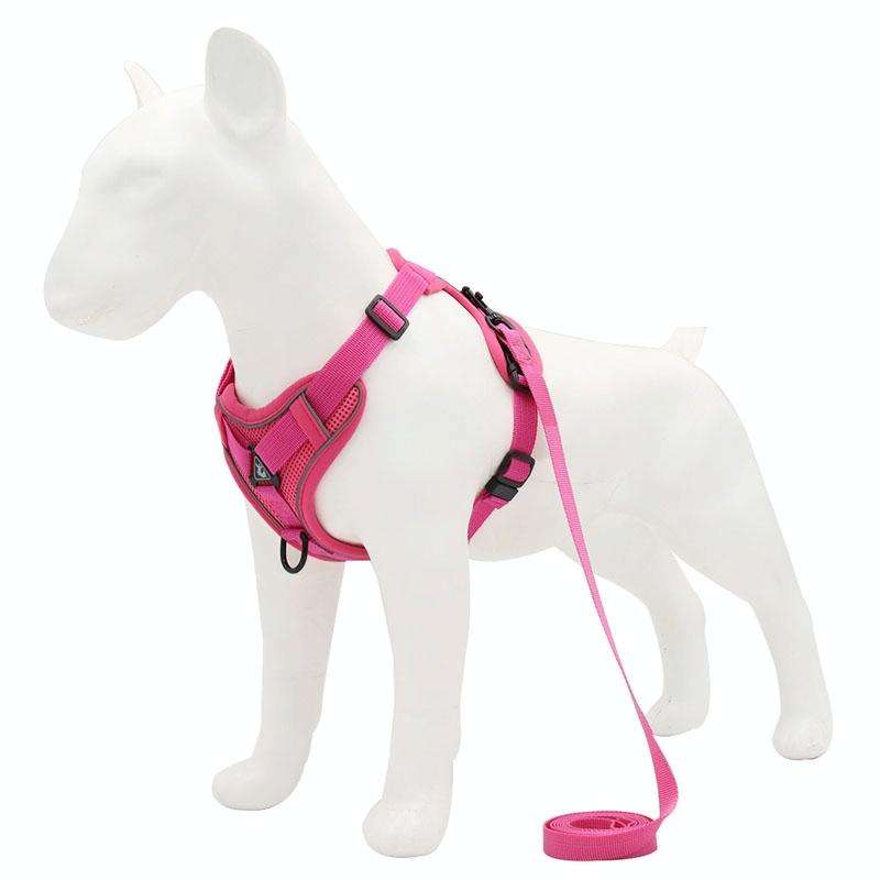 HT-864 Pet Traction Rope Reflective Breathable Dog Chest Strap Vest, Size: M(Rose red)