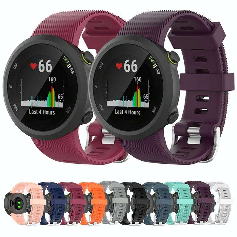 For Garmin Forerunner 45 / Forerunner 45S Universal Twill Solid Color Silicone Watch Band(White)