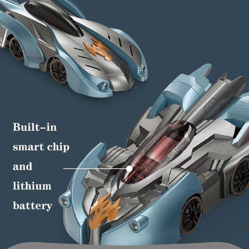 Remote Control Wall Climbing Car Mini Electric Remote Control Car Children Toy(Red Flame Handle R...
