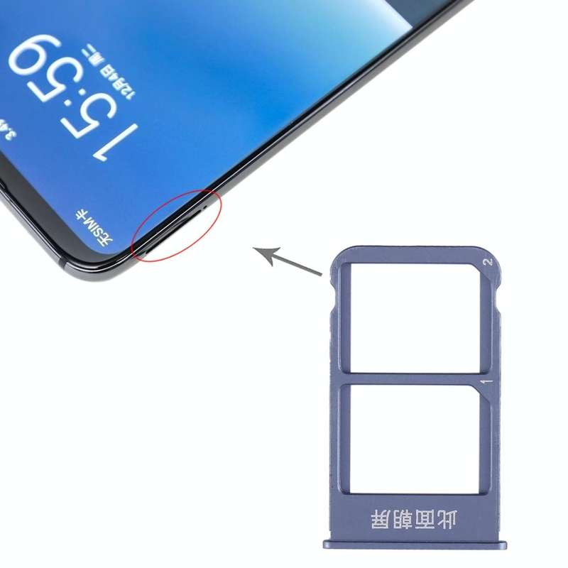 For Meizu 16 Plus SIM Card Tray + SIM Card Tray (Blue)
