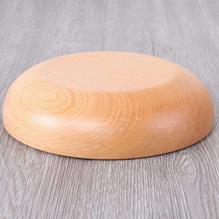 Round Fruit Plate Salad Bowl Thick Wood Dried Fruit Plate Fruit Sushi Plate, Specification: 15cm