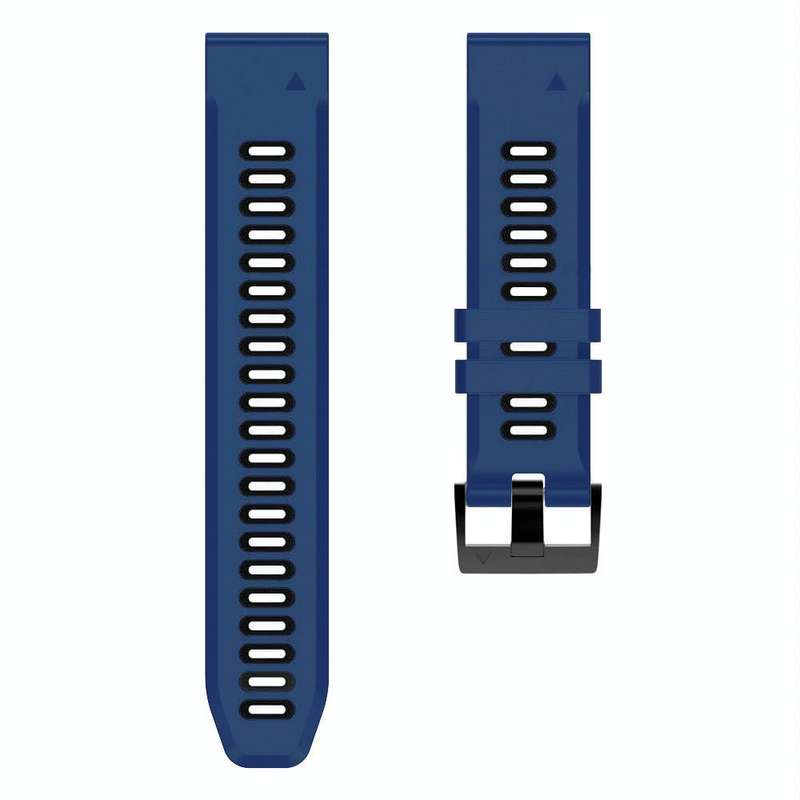 For Garmin Fenix 7X 26mm Silicone Sports Two-Color Watch Band(Midnight Blue+Black)