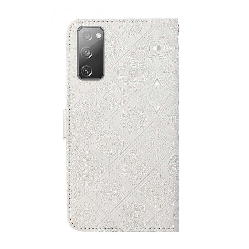 For Samsung Galaxy S20 FE Ethnic Style Embossed Pattern Horizontal Flip Leather Case with Holder ...
