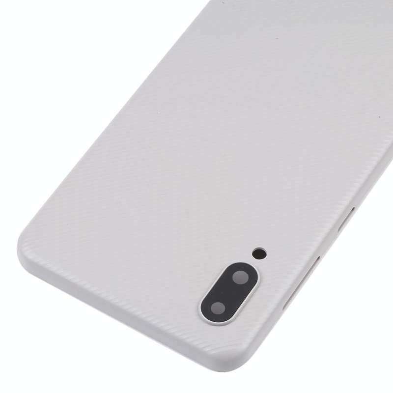 For Samsung Galaxy A02 Battery Back Cover with Camera Lens Cover (White)