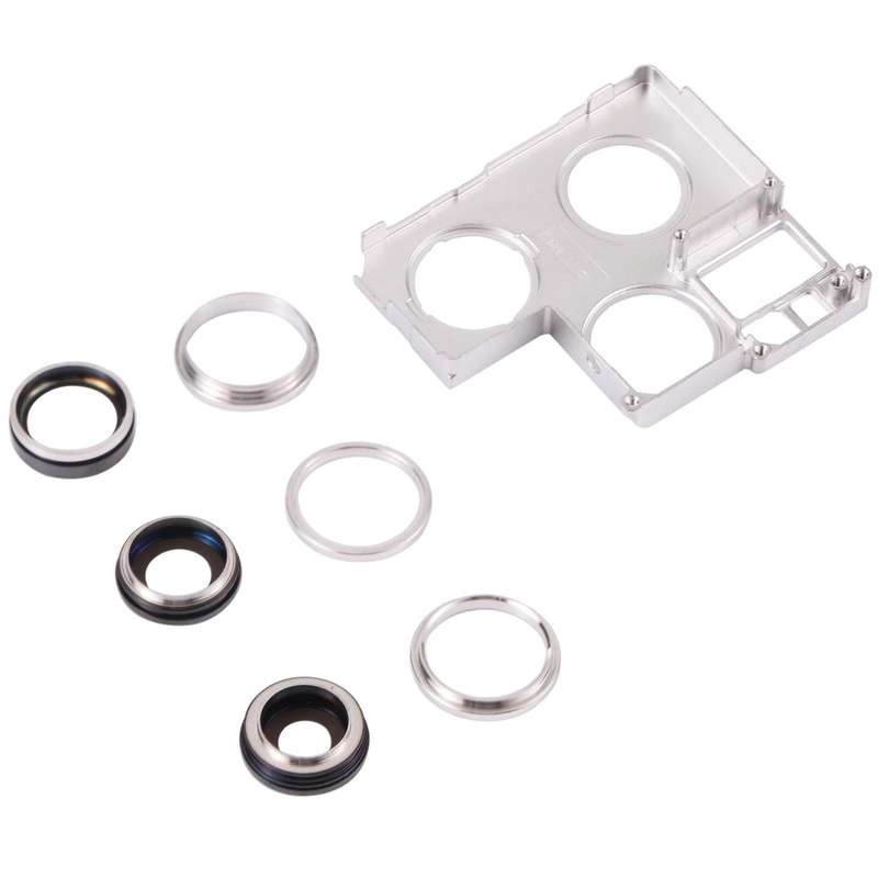 Camera Lens Cover With Retaining Bracket for iPhone 13 Pro Max(Silver)