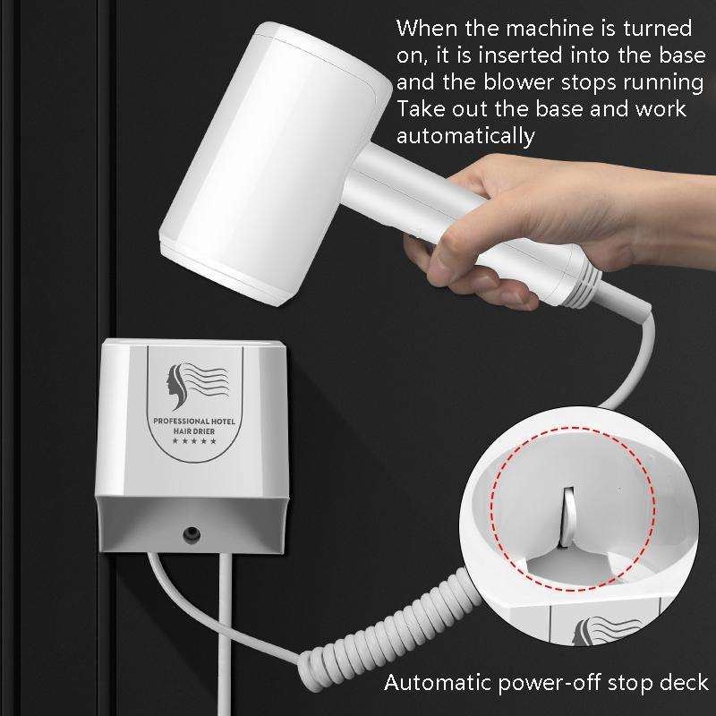 Hotel Hair Dryer Wall Mount High Power Hair Dryer Household Hair Cylinder Dryer, CN Plug(Hotel Ha...