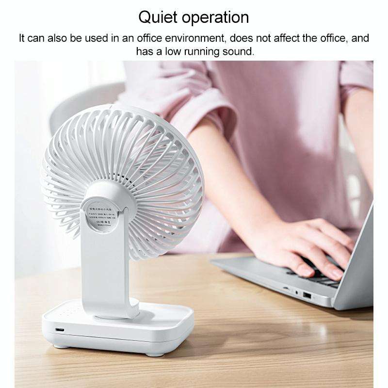 D606 4W USB Rechargeable Portable Four-speed Adjustable Desktop Fan(Black)