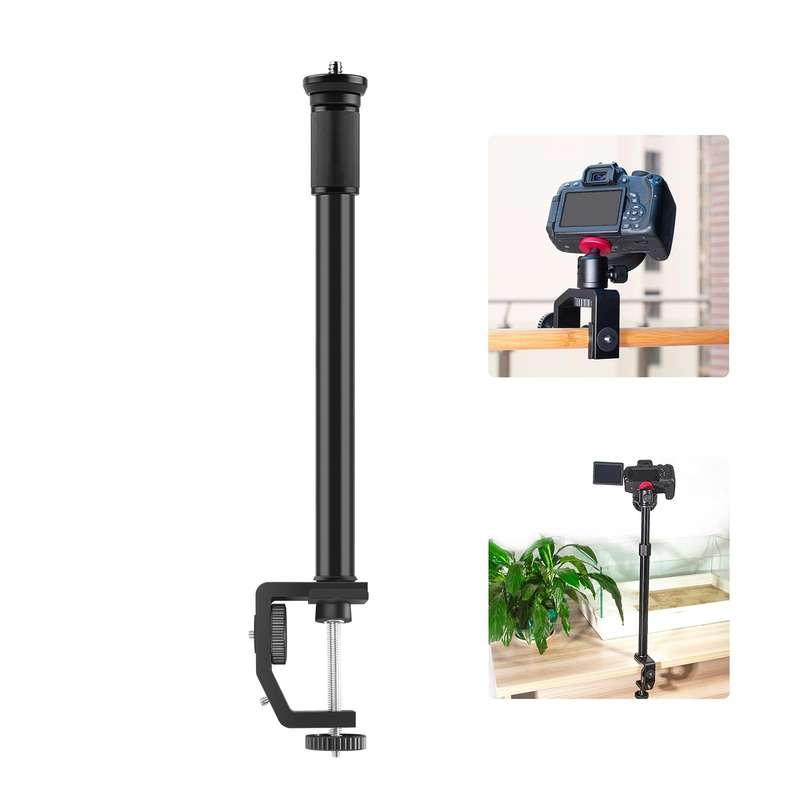 PULUZ C Clamp Mount Light Stand Extension Central Shaft Rod Monopod Holder Kits, Rod Length: 33-6...