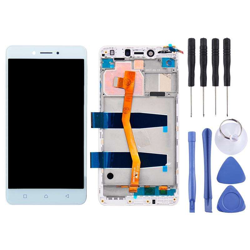OEM LCD Screen for 5.5 inch Lenovo K6 Note K53a48 Digitizer Full Assembly with Frame (White)