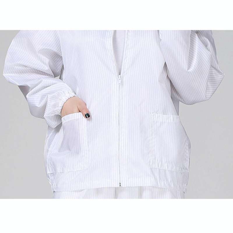Antistatic Top Short Dust-free Jacket Lapel Overalls,Size:XXL(White)