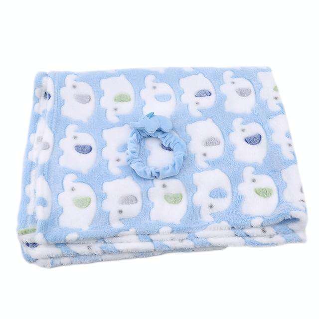 Cartoon Elephant Shape Soft Baby Blankets(Blue)