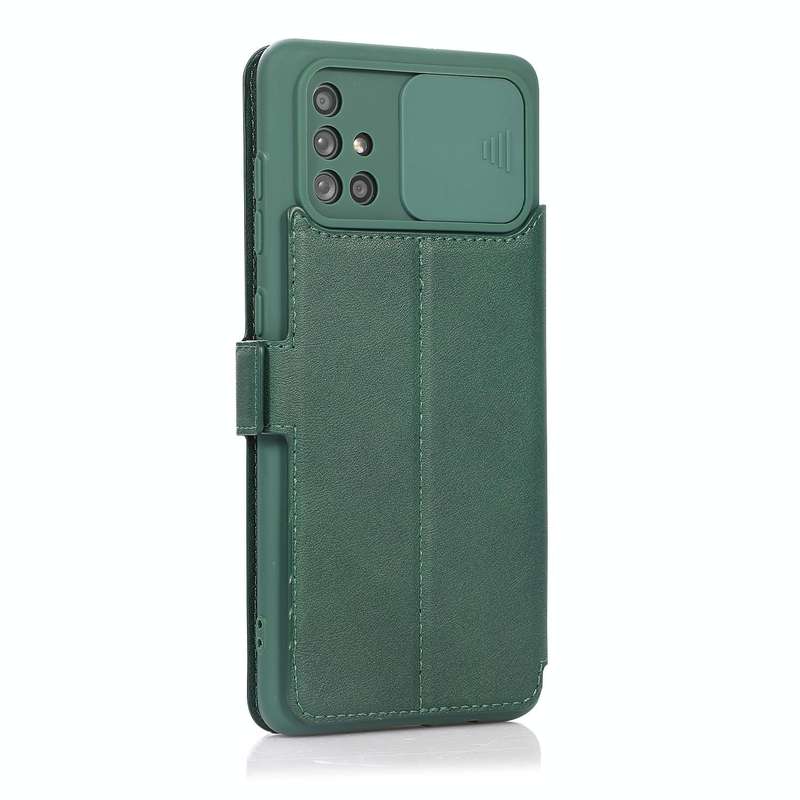 For Samsung Galaxy A71 Push Window Double Buckle PU + Silicone Horizontal Flip Leather Case with ...