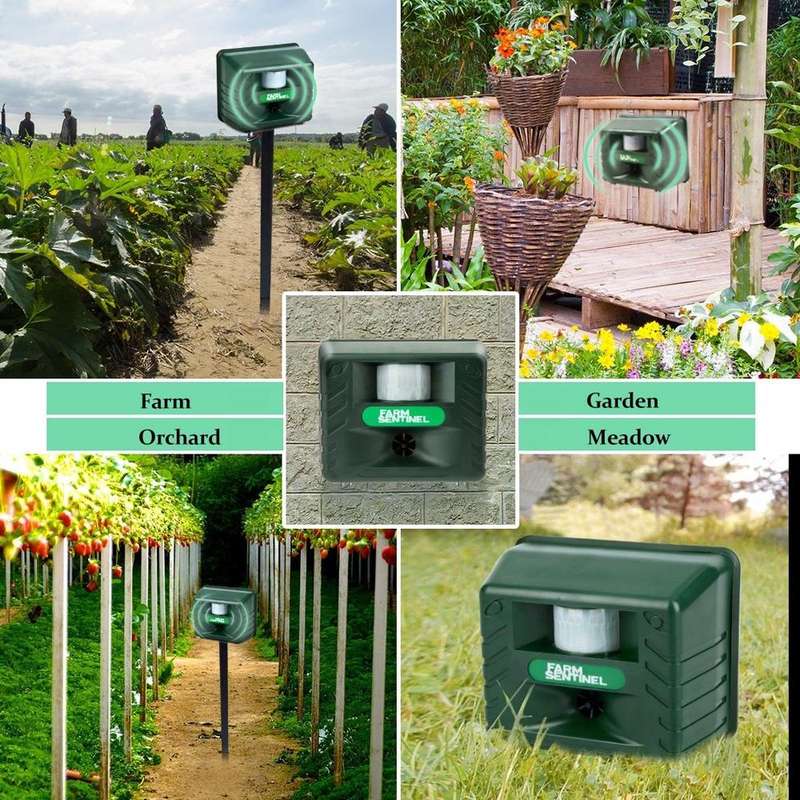 SK131 Garden Outdoor Ultrasonic Rat Repeller Snake Repelle Farm Animal Driving Device(UK Plug)