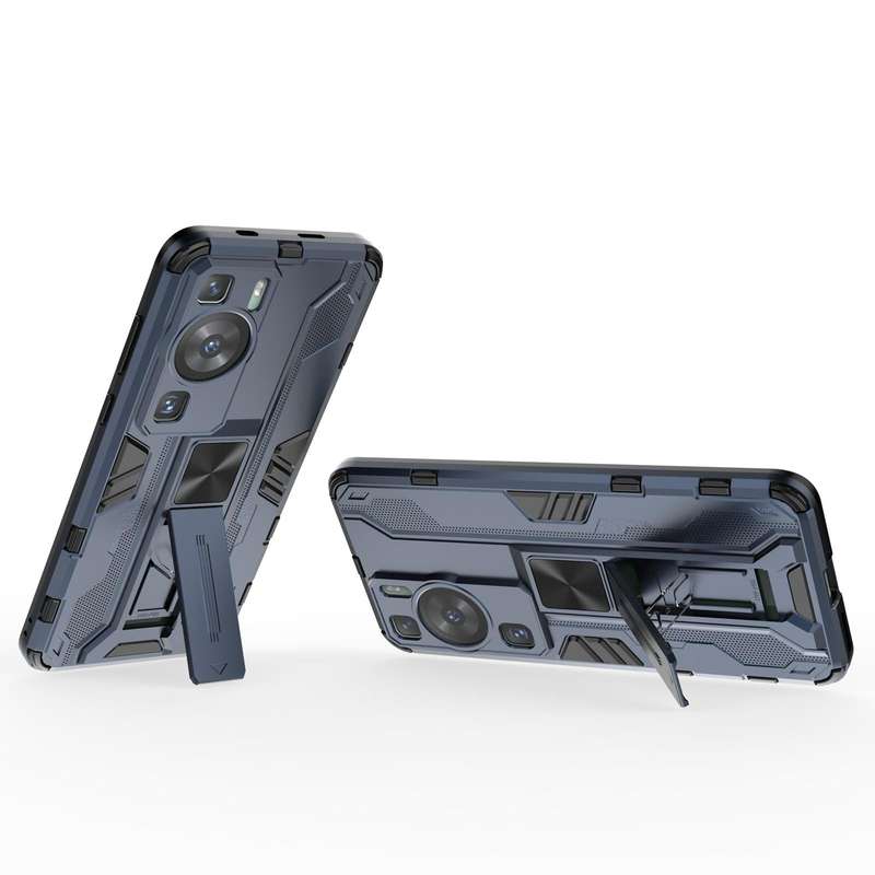 For Huawei P60 / P60 Pro Supersonic Holder PC Soft TPU Phone Case(Blue)