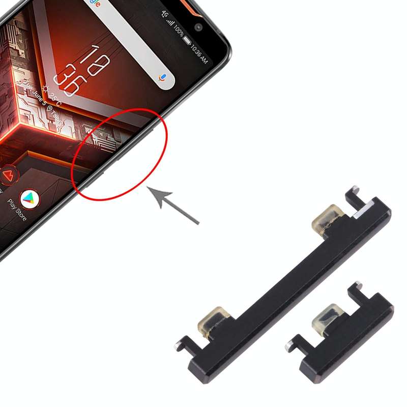 For Asus ROG Phone II ZS660KL 1set Power Button + Volume Control Button (Grey)