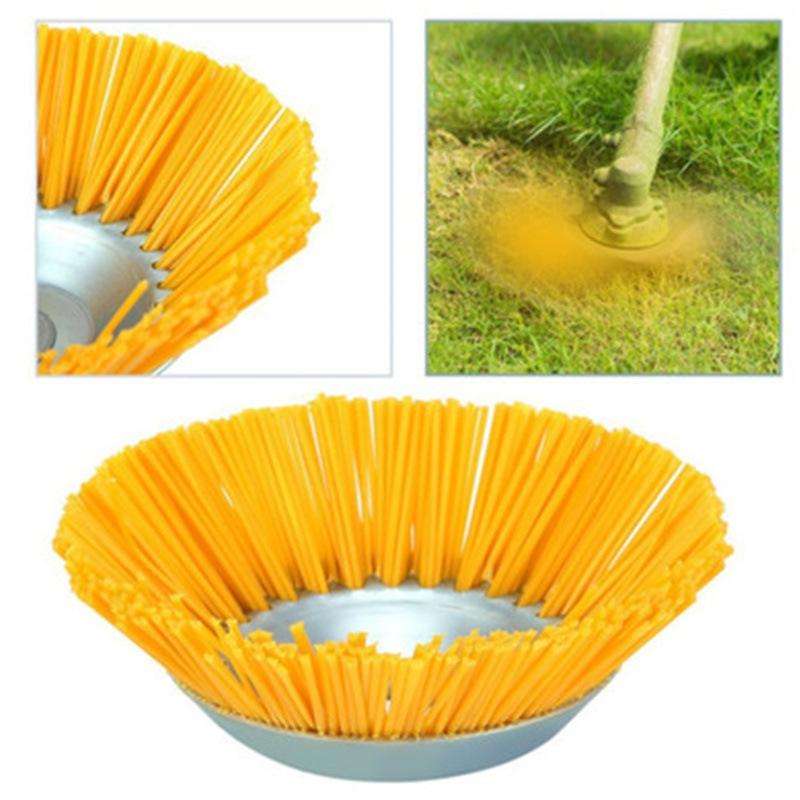 8 Inch Nylon Wire Weeding Machine Head Bowl Type Weeding Brush(Yellow)