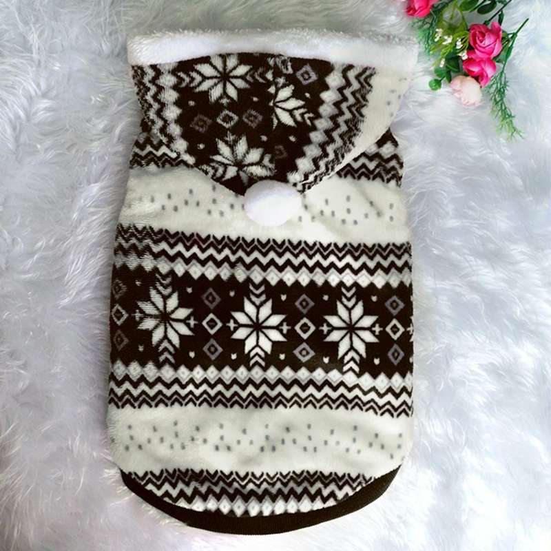 Pet Dog Christmas Costume Pet Snow Warm Coat, Size:L(Black)