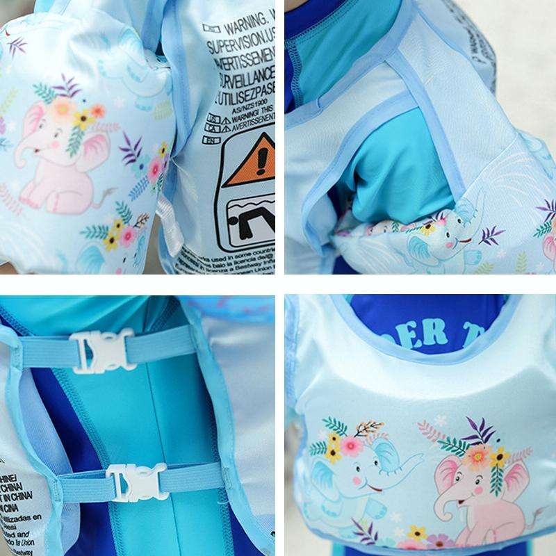 Vest-Style Children Life Jacket Baby Swimming Free Inflatable Arm Foam Life Buoy(Submented Mirror...