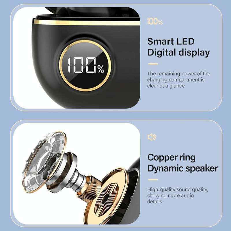 PRO100 TWS Bluetooth 5.2 Noise Canceling Waterproof Earphones 9D Stereo Sports Headphone with Cha...