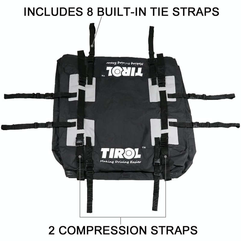 TIROL T24528 15 Cubic Foot Car Universal Rainproof Roof Luggage Outdoor Camper Roof Bag