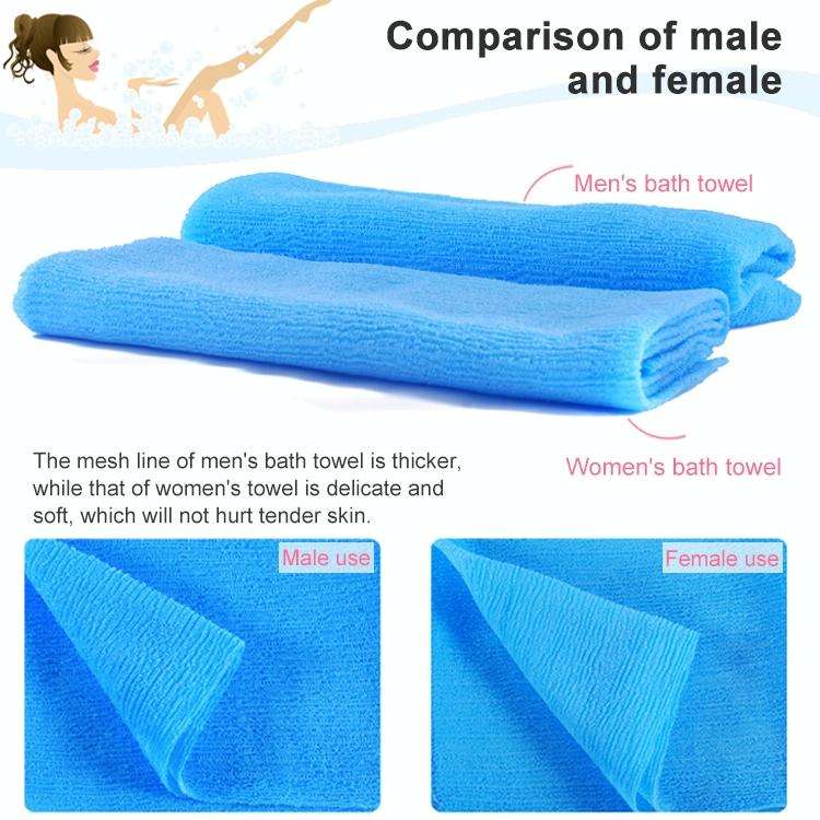 2 PCS Long Nylon Mesh Bath Shower Body Washing Clean Exfoliate Puff Scrubbing Towel Cloth Scrubbe...