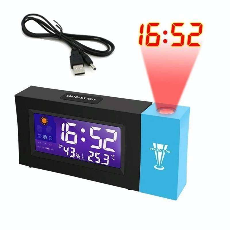 8290 Electronic Colour Screen Weather Clock Weather Forecast Projection Clock Rotatable Digital C...