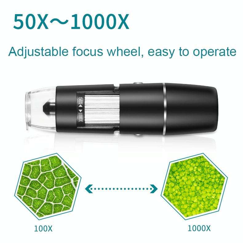 50X-1000X Wireless WIFI Connection LED Light Portable Digital Microscope, Specification: W05