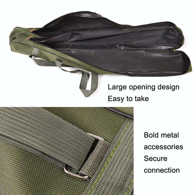 LEO 27746 Folding Fishing Rod Bag Long Fishing Gear Soft Bag, Length: 1.5m Black
