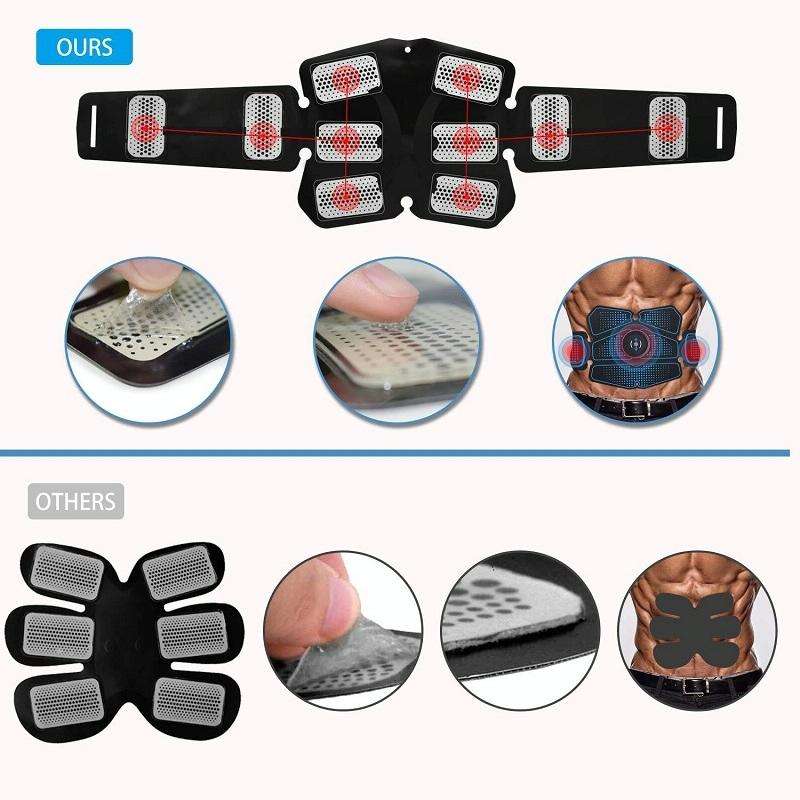 1082 EMS Muscle Training Abdominal Muscle Stimulator Home Fitness Belt(8 Pieces Blue Human Word B...