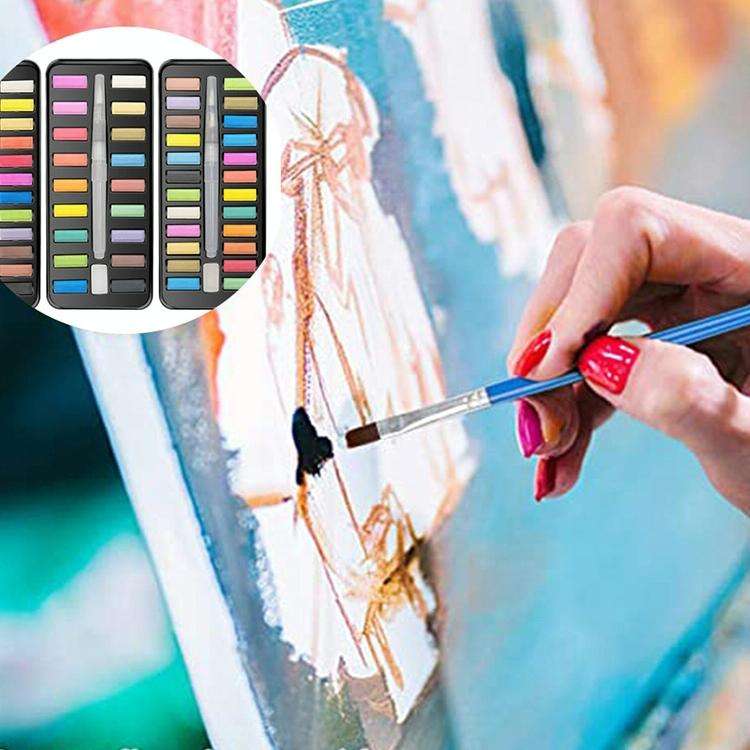 Solid Watercolor Paint Set Portable Drawing Acrylic Art Painting Supplies(12 colors)