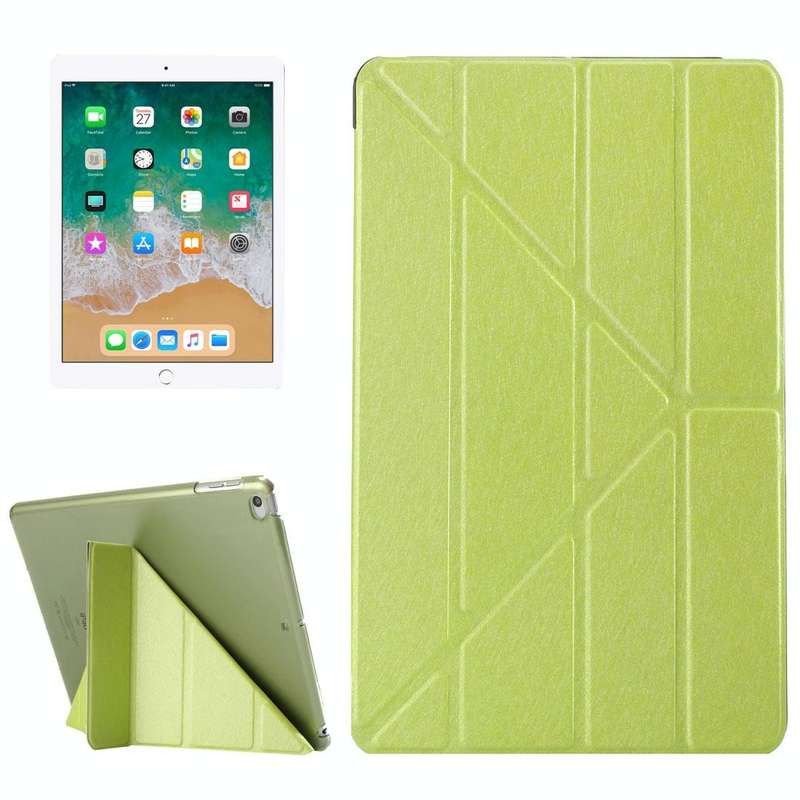 For iPad 9.7 (2018) & iPad 9.7 (2017) & iPad Air Silk Texture Horizontal Deformation Flip Leather...