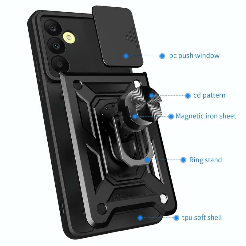 For Samsung Galaxy A25 5G Sliding Camera Cover Design TPU+PC Phone Case(Green)