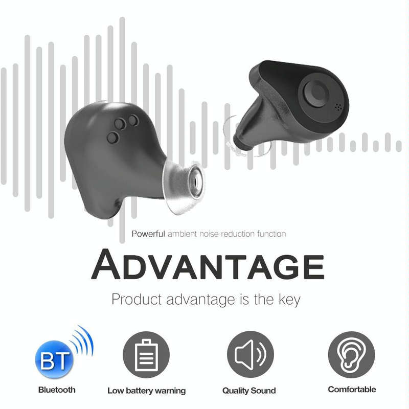 MELING D930 Bluetooth Elderly Hearing Aid Sound Amplifier With APP Adjustment(Black)