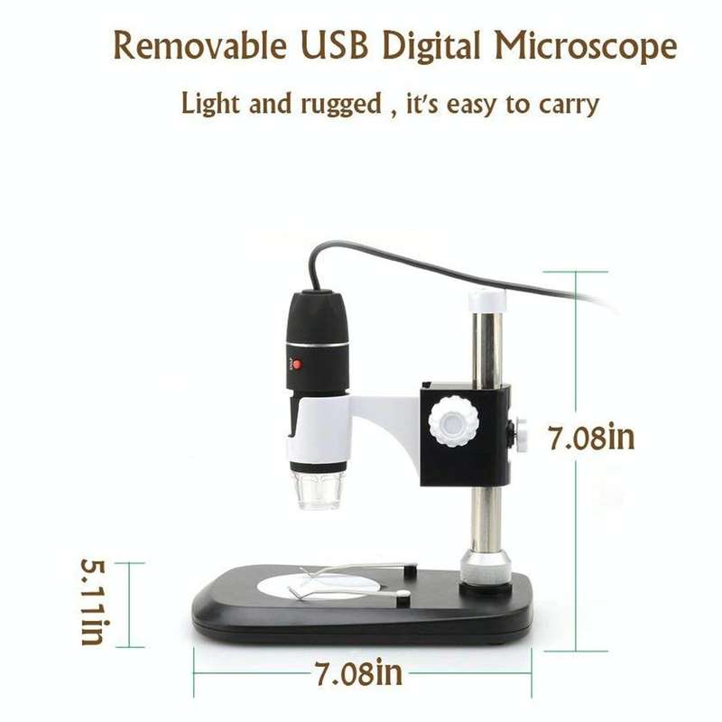 DMS-MDS800 40X-1600X Magnifier 2.0MP Image Sensor USB Digital Microscope with 8 LEDs & Profession...
