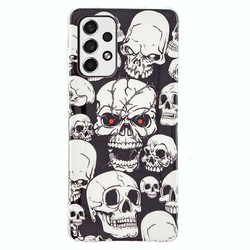 For Samsung Galaxy A53 5G Luminous TPU Protective Phone Case(Skull)