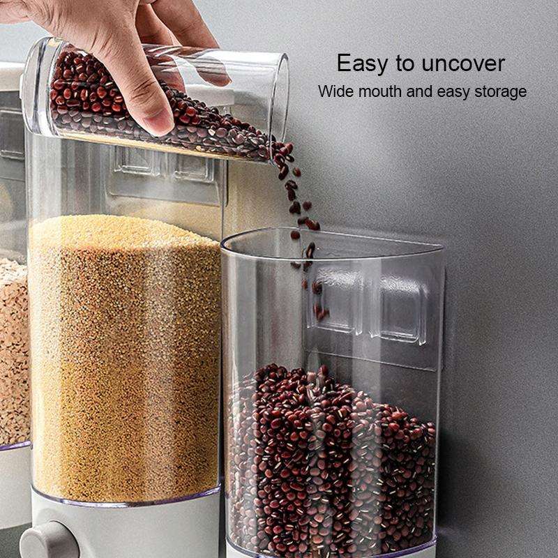 Wall-Mounted Miscellaneous Grain Storage Box Kitchen Large-Capacity Push-Type Sealed Tank, Specif...