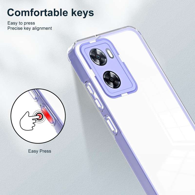 For OPPO A77 5G 3 in 1 Clear TPU Color PC Frame Phone Case(Purple)