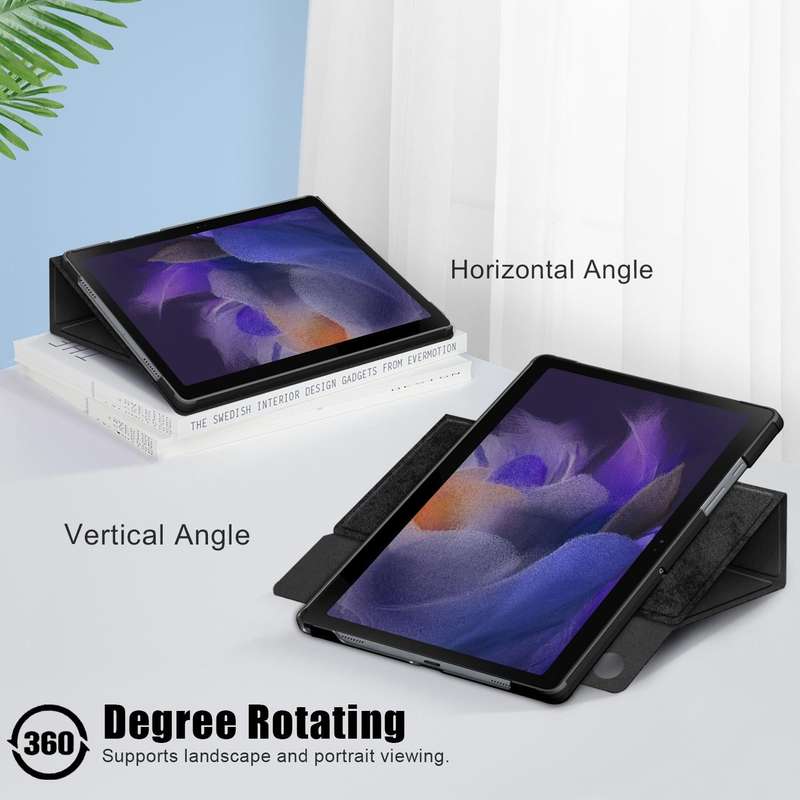 For Samsung Galaxy Tab A8 2022 SM-X200 360 Degrees Rotation Leather Tablet Case(Black)