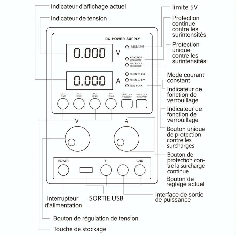 Kaisi KS-3005D+ 30V 5A DC Power Supply Adjustable, EU Plug